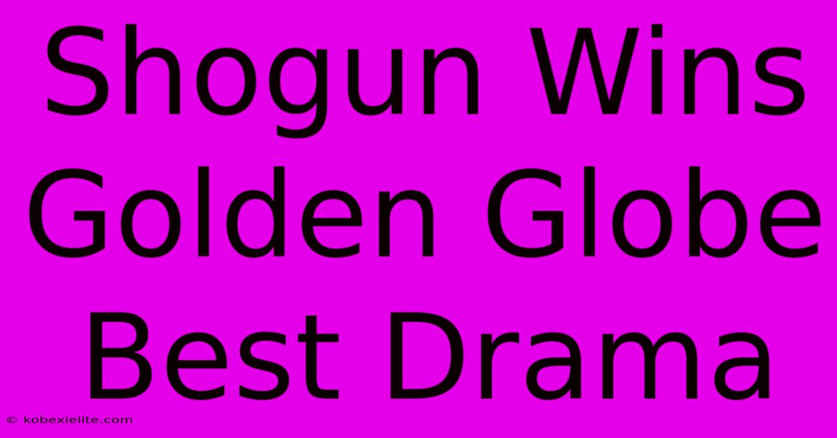 Shogun Wins Golden Globe Best Drama