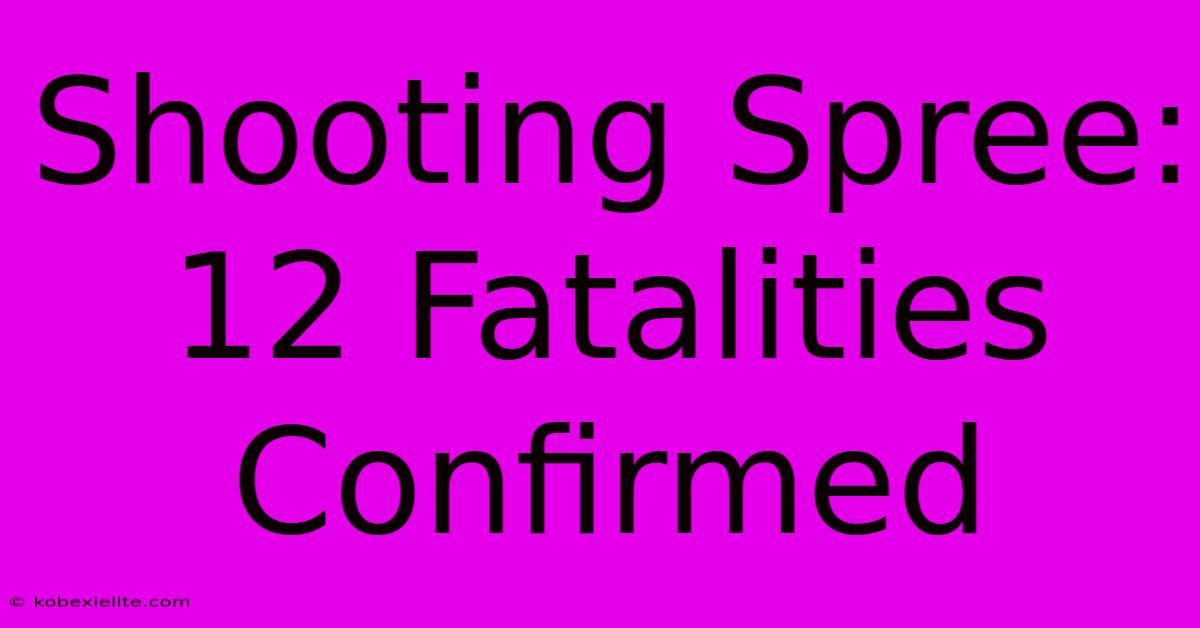 Shooting Spree: 12 Fatalities Confirmed