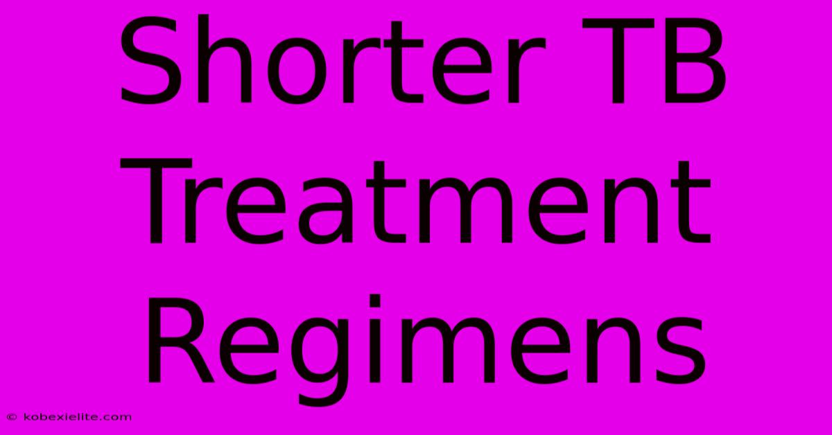 Shorter TB Treatment Regimens