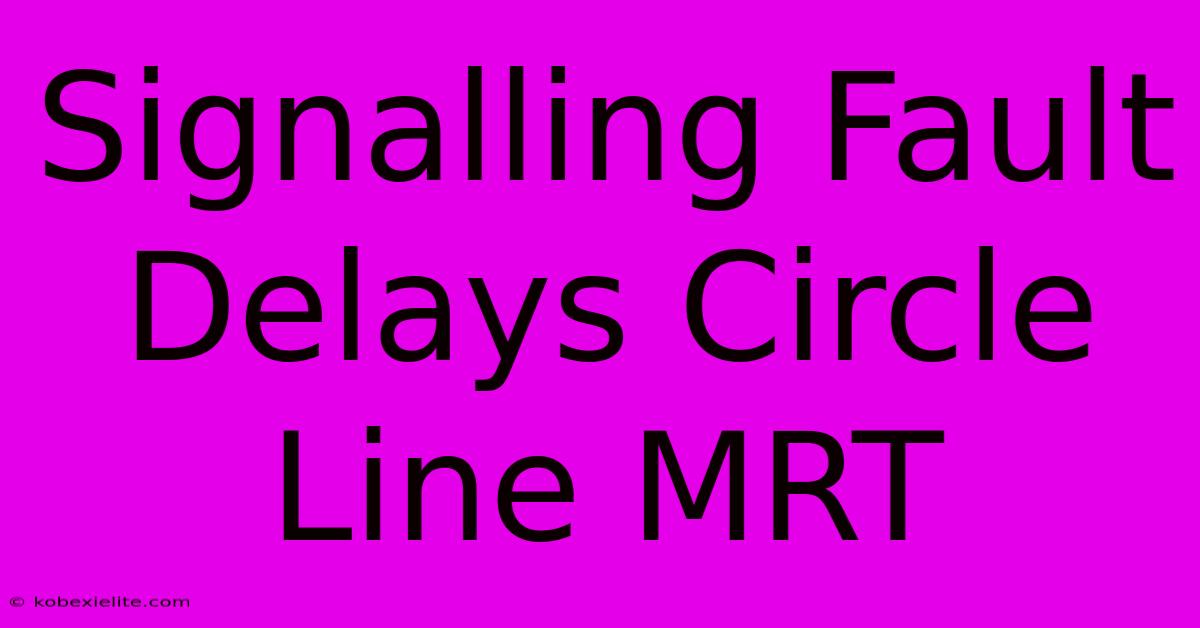 Signalling Fault Delays Circle Line MRT