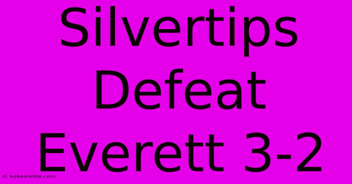 Silvertips Defeat Everett 3-2 Silvertips Defeat Everett 3-2