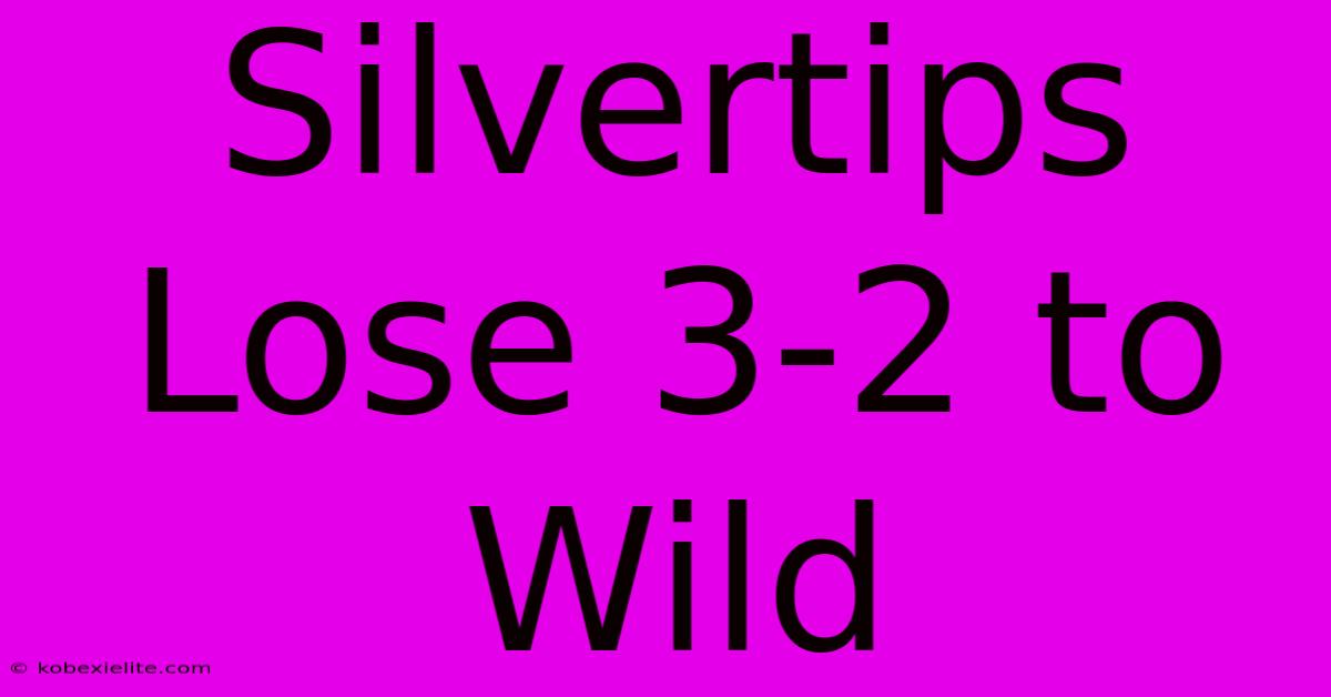 Silvertips Lose 3-2 To Wild Silvertips Lose 3-2 To Wild