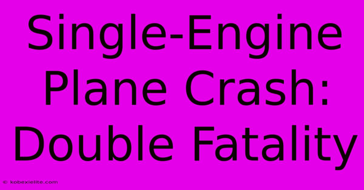 Single-Engine Plane Crash: Double Fatality