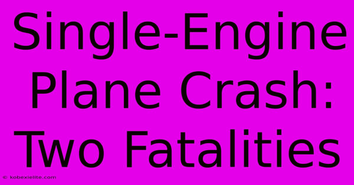 Single-Engine Plane Crash: Two Fatalities