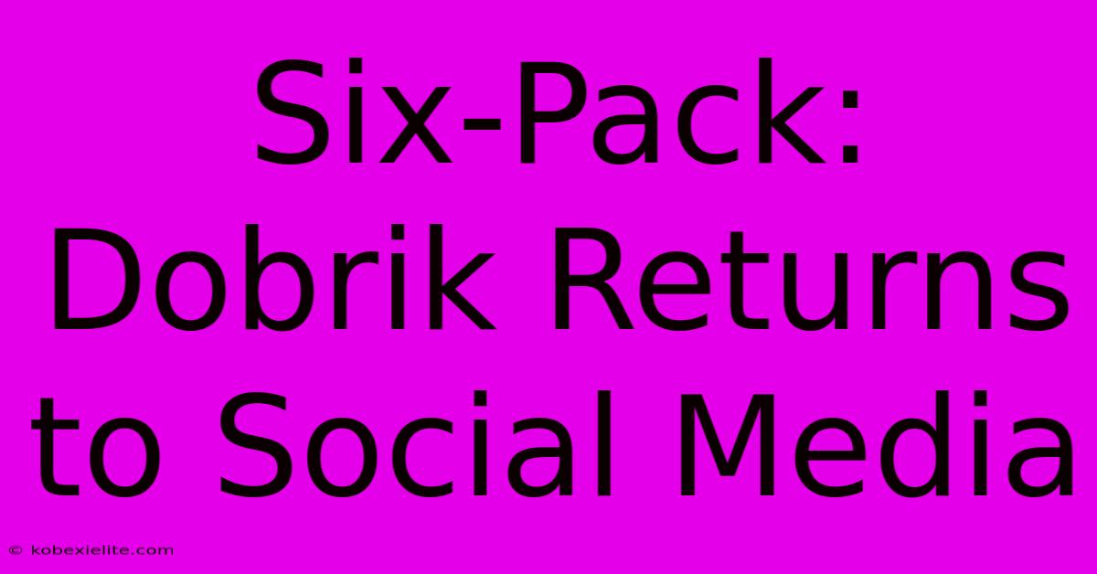 Six-Pack: Dobrik Returns To Social Media