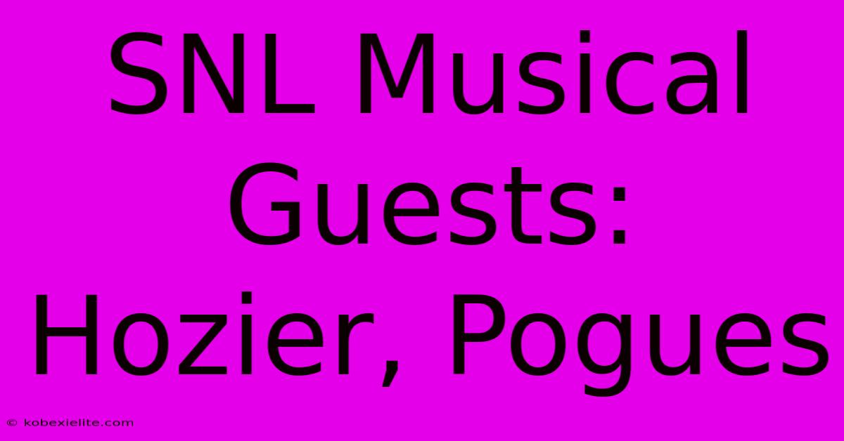 SNL Musical Guests: Hozier, Pogues