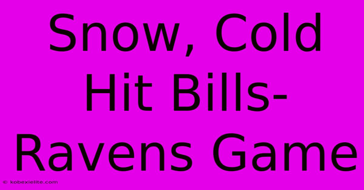 Snow, Cold Hit Bills-Ravens Game