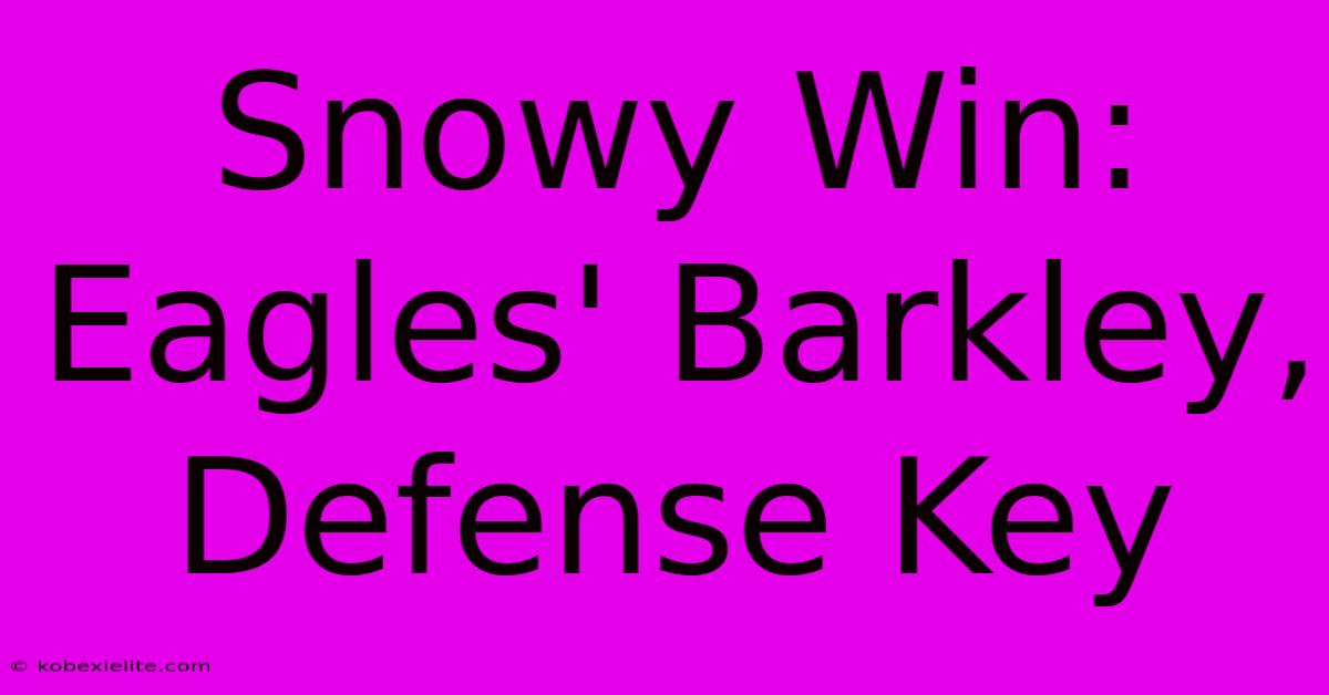 Snowy Win: Eagles' Barkley, Defense Key