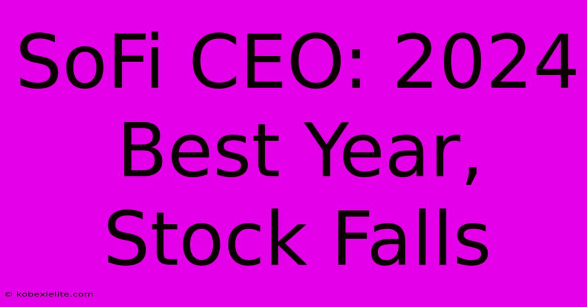 SoFi CEO: 2024 Best Year, Stock Falls