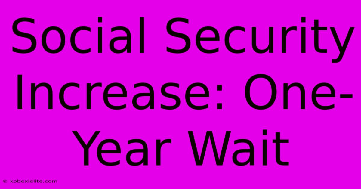 Social Security Increase: One-Year Wait