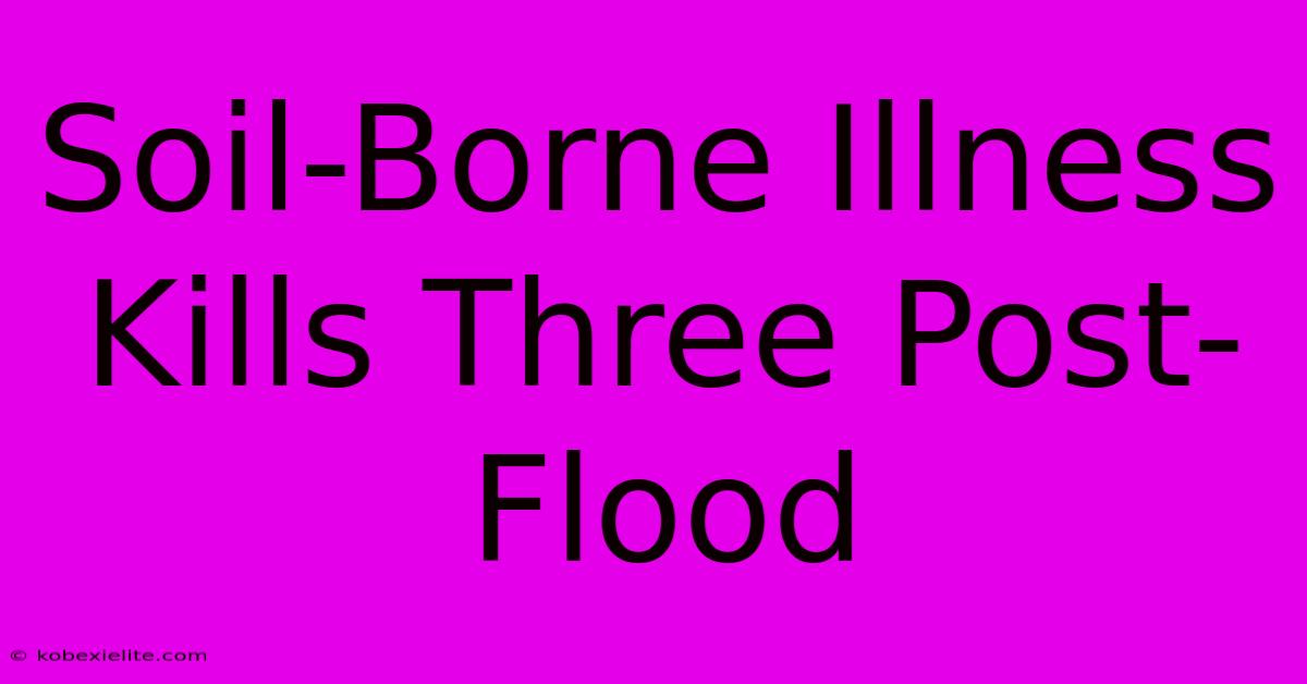 Soil-Borne Illness Kills Three Post-Flood Soil-Borne Illness Kills Three Post-Flood