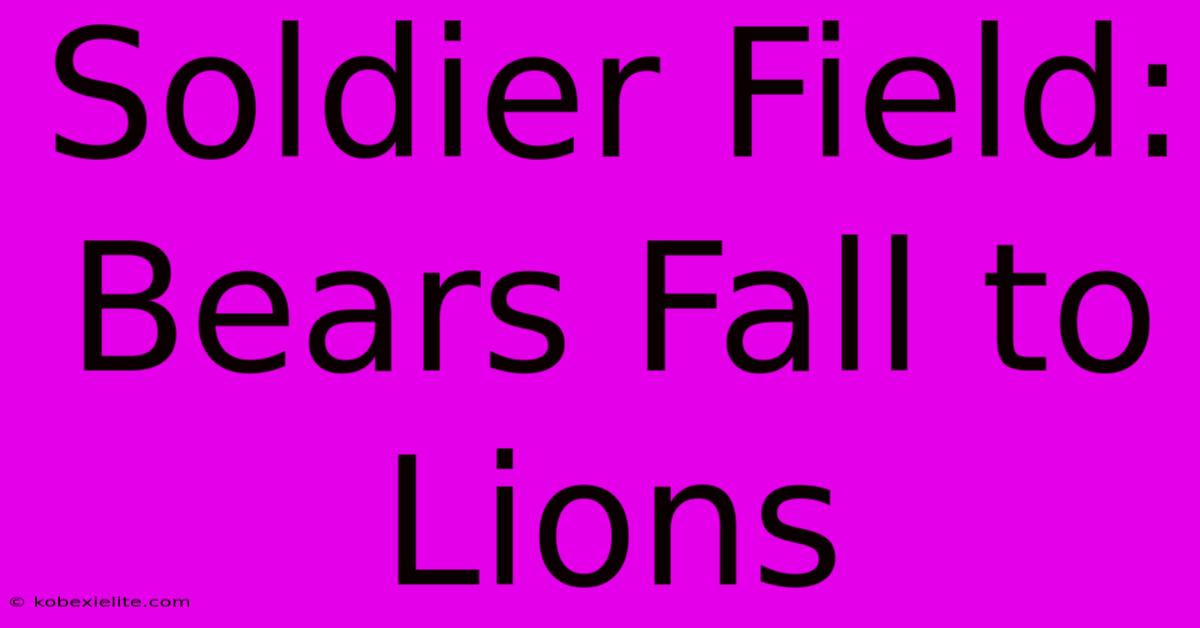 Soldier Field: Bears Fall To Lions