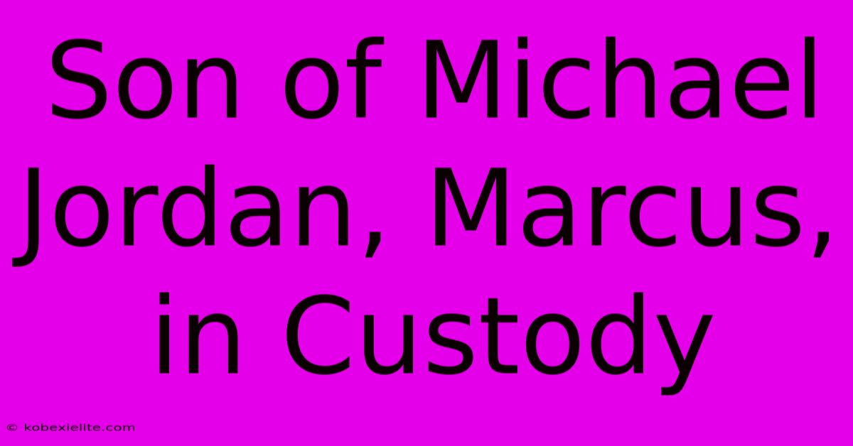 Son Of Michael Jordan, Marcus, In Custody