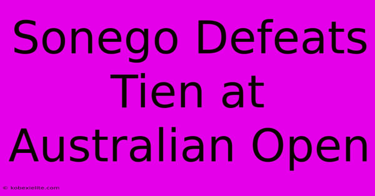 Sonego Defeats Tien At Australian Open