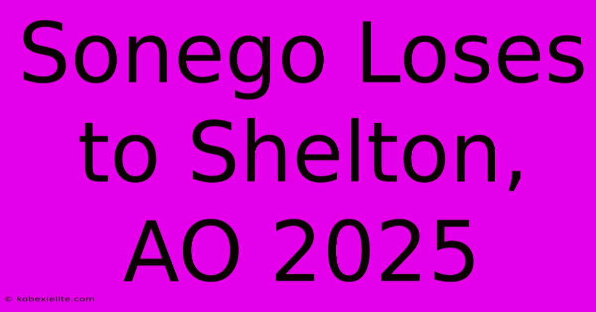 Sonego Loses To Shelton, AO 2025