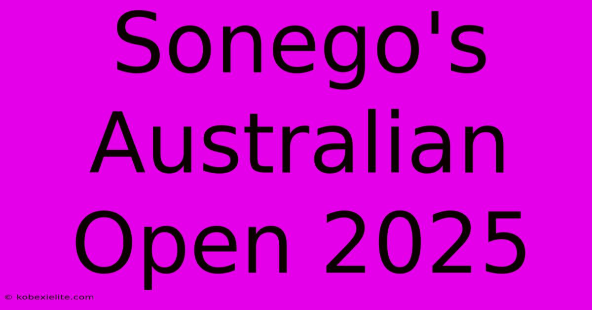 Sonego's Australian Open 2025