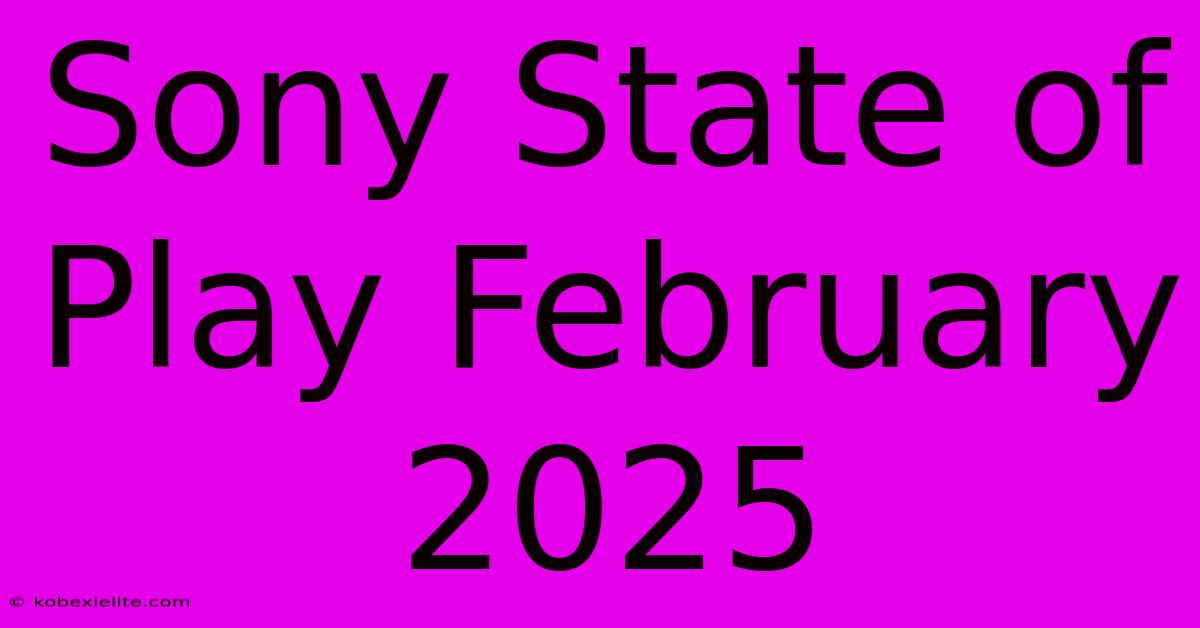 Sony State Of Play February 2025