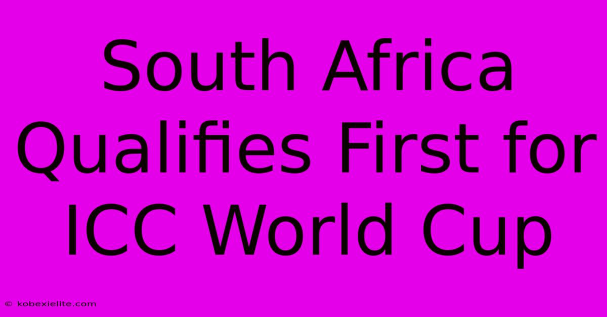 South Africa Qualifies First For ICC World Cup