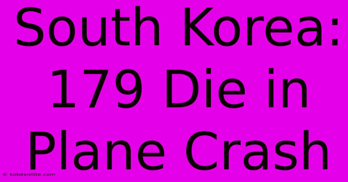 South Korea: 179 Die In Plane Crash