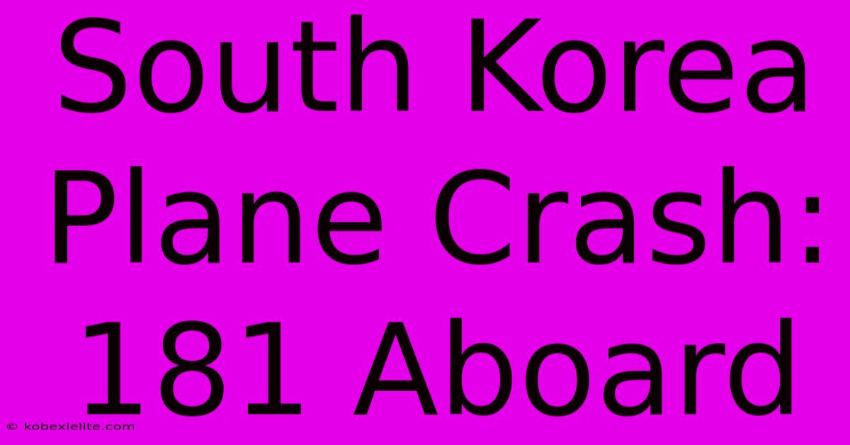 South Korea Plane Crash: 181 Aboard