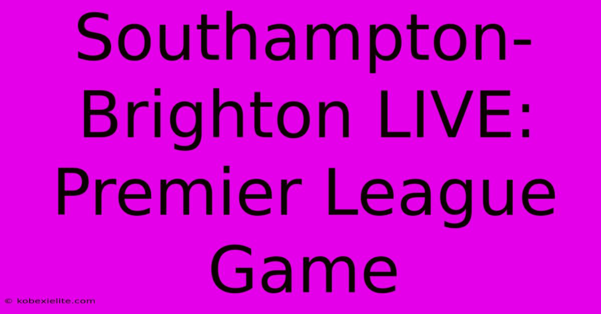 Southampton-Brighton LIVE: Premier League Game