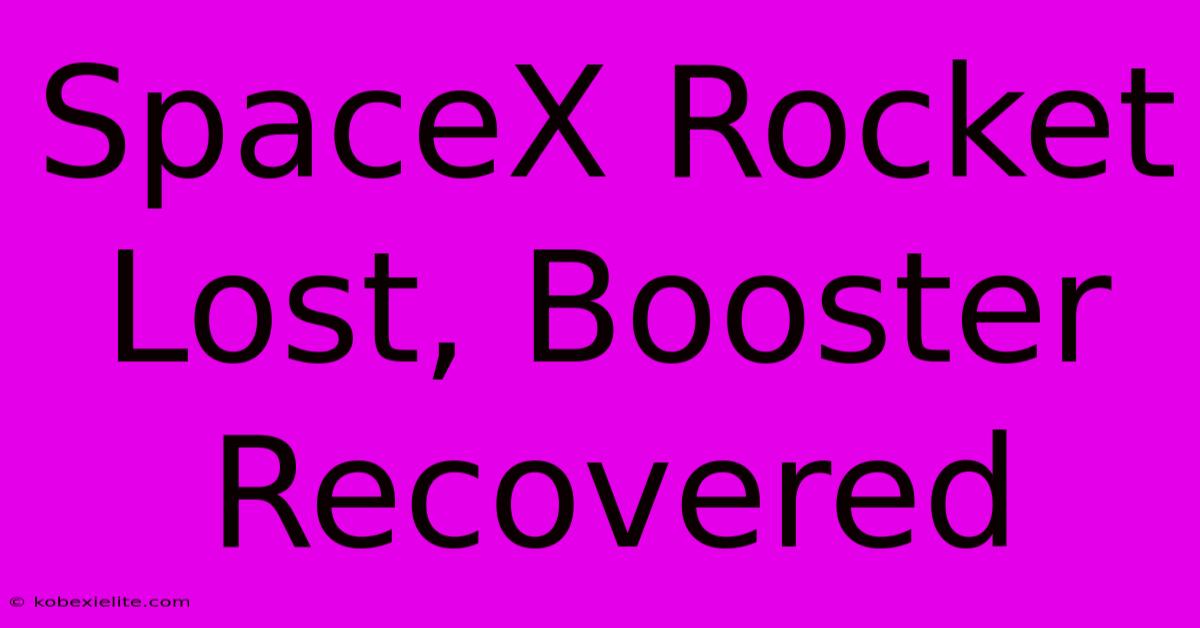 SpaceX Rocket Lost, Booster Recovered