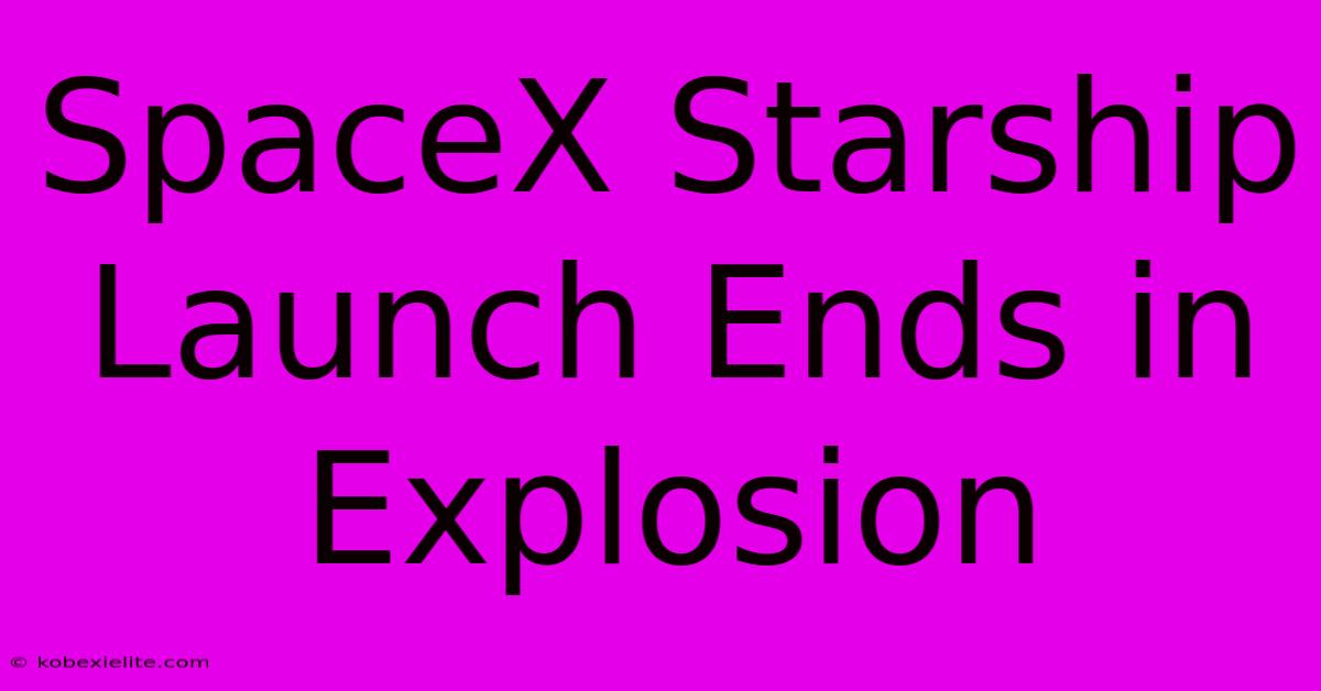 SpaceX Starship Launch Ends In Explosion