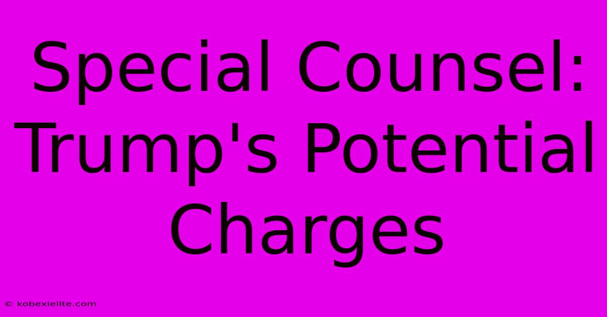 Special Counsel: Trump's Potential Charges