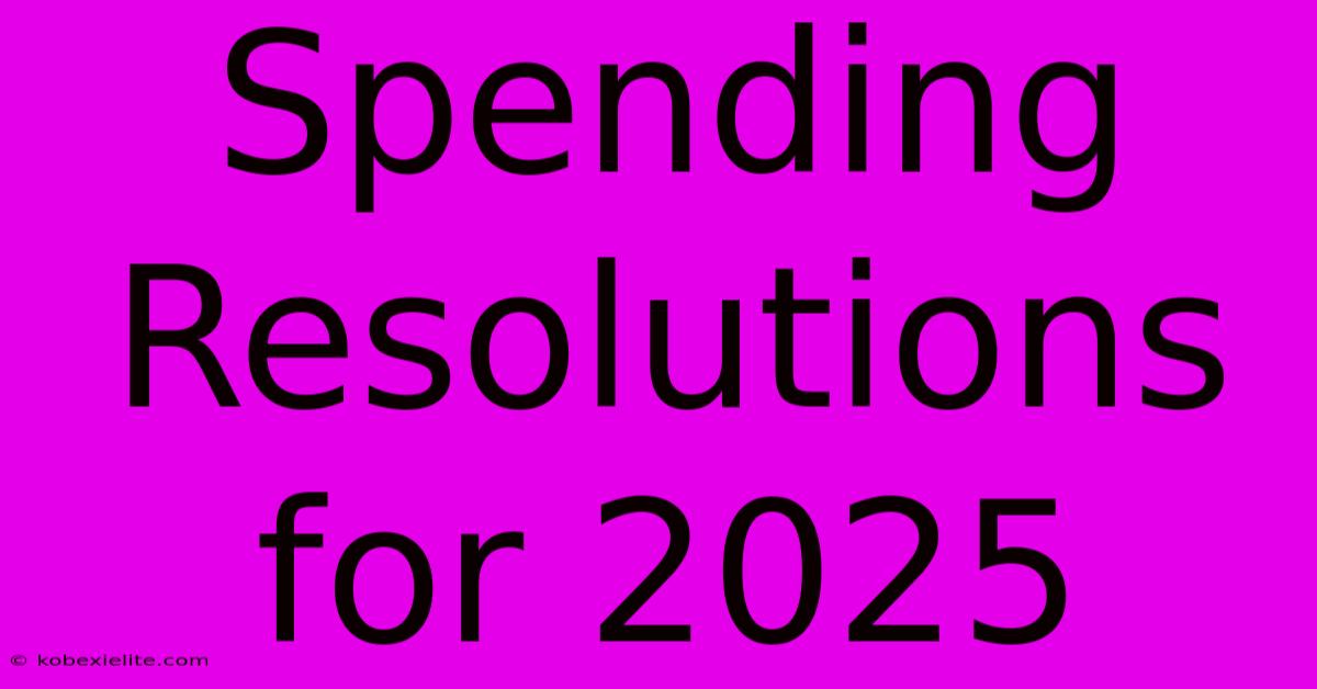 Spending Resolutions For 2025