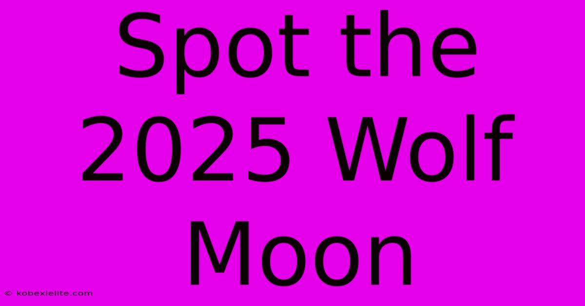 Spot The 2025 Wolf Moon