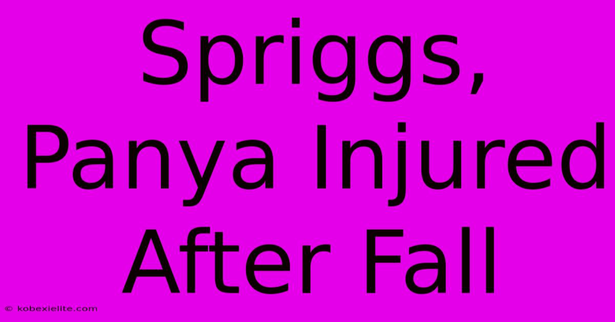 Spriggs, Panya Injured After Fall