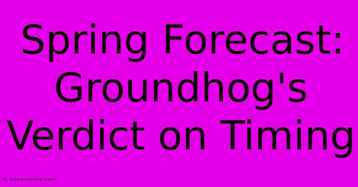 Spring Forecast: Groundhog's Verdict On Timing