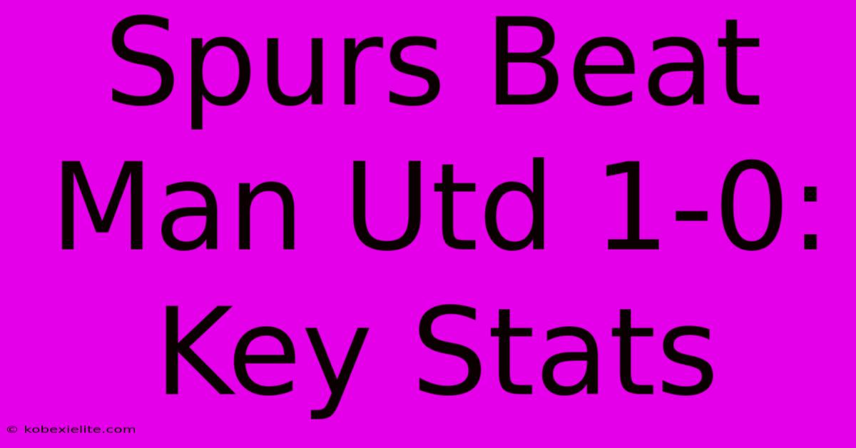 Spurs Beat Man Utd 1-0: Key Stats