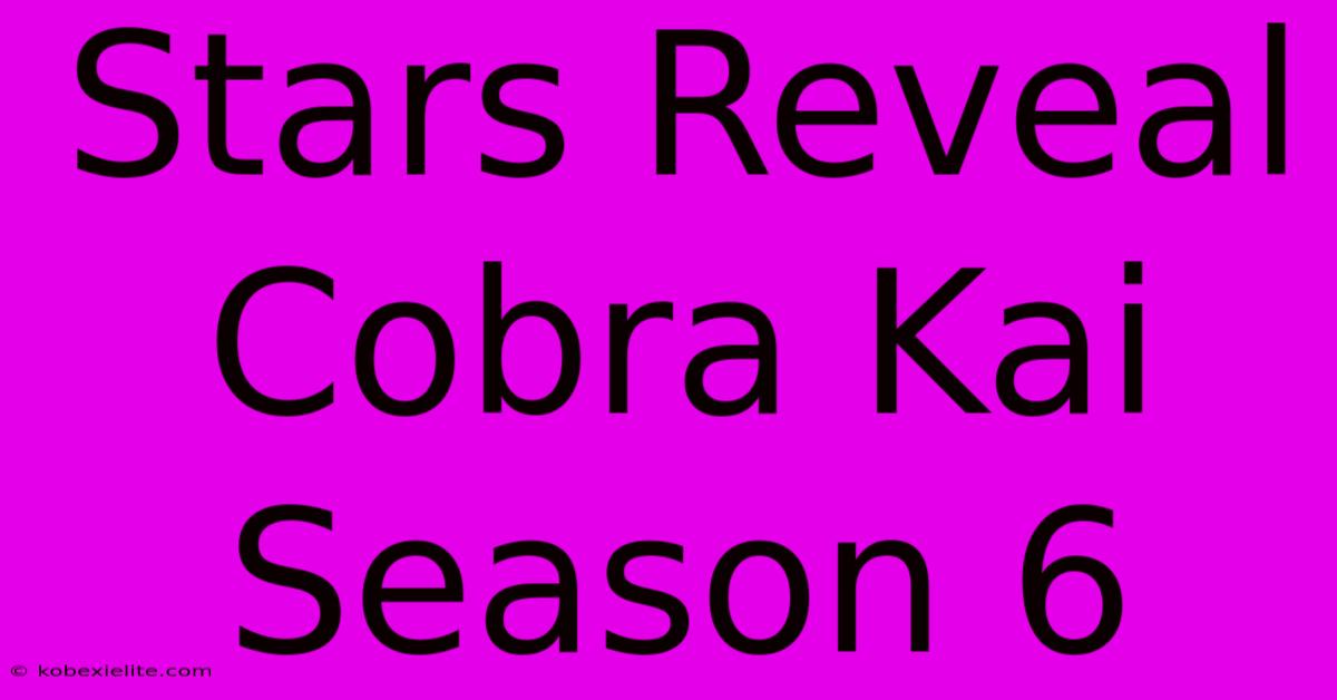 Stars Reveal Cobra Kai Season 6