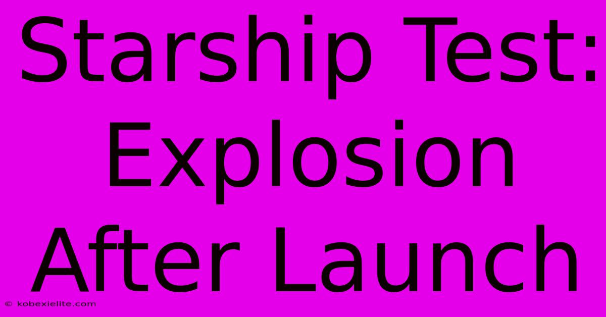 Starship Test: Explosion After Launch