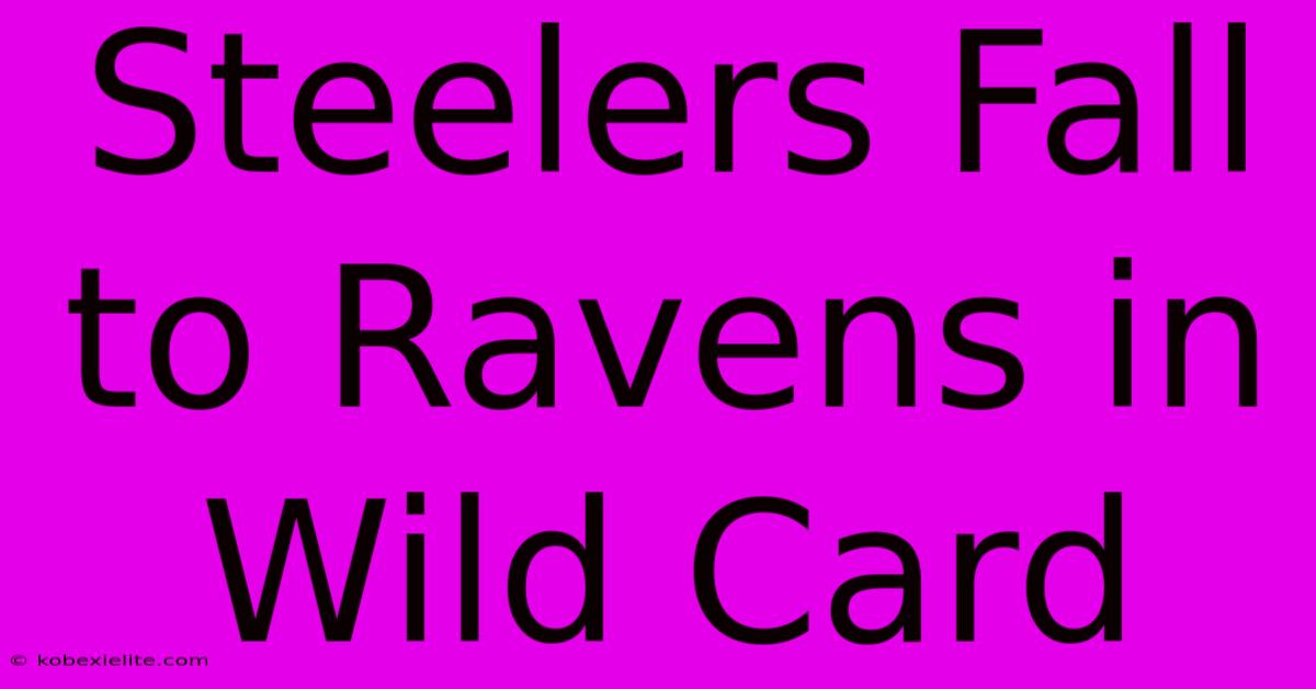 Steelers Fall To Ravens In Wild Card