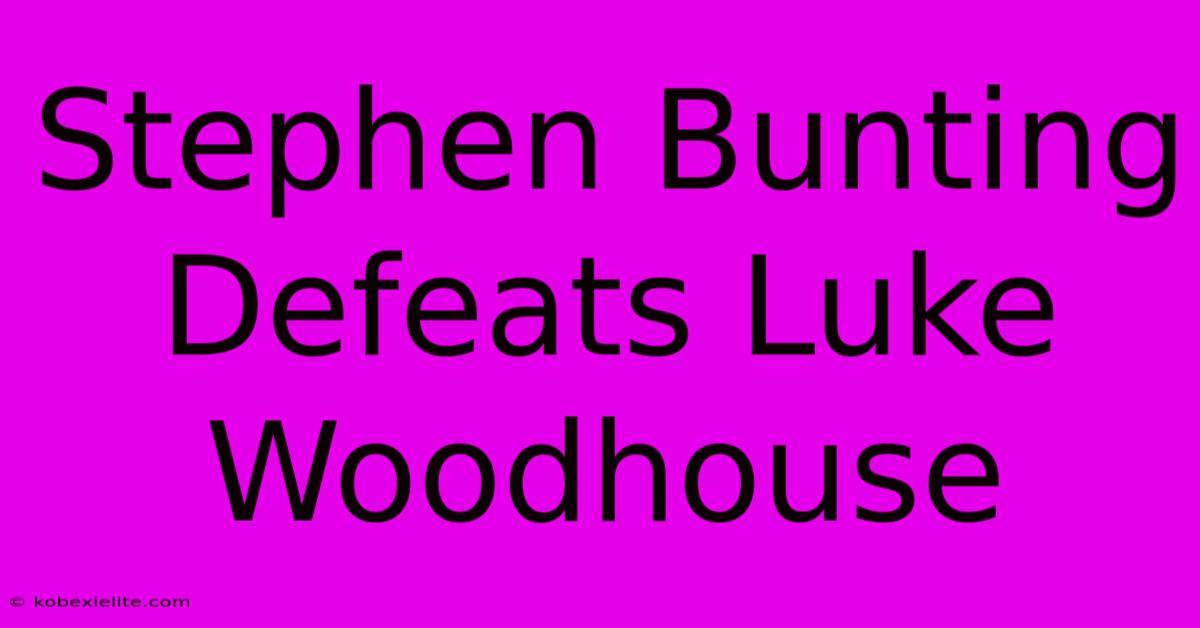 Stephen Bunting Defeats Luke Woodhouse