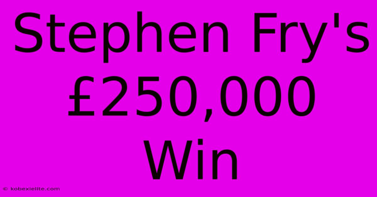 Stephen Fry's £250,000 Win