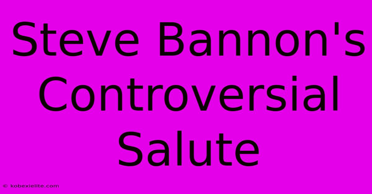 Steve Bannon's Controversial Salute