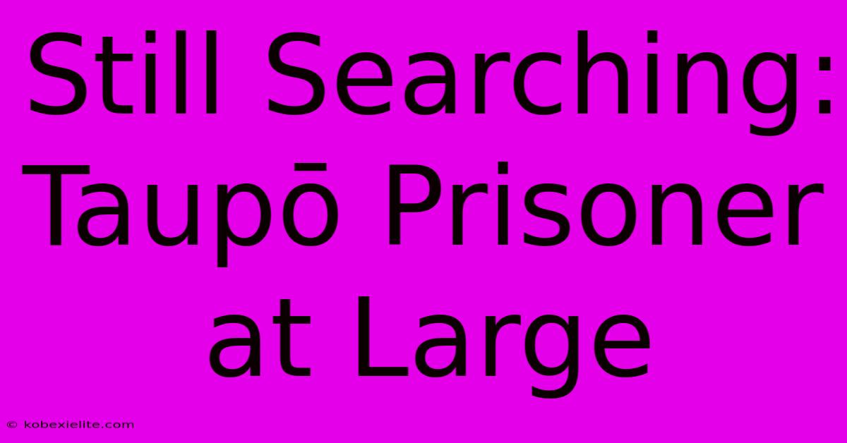 Still Searching: Taupō Prisoner At Large