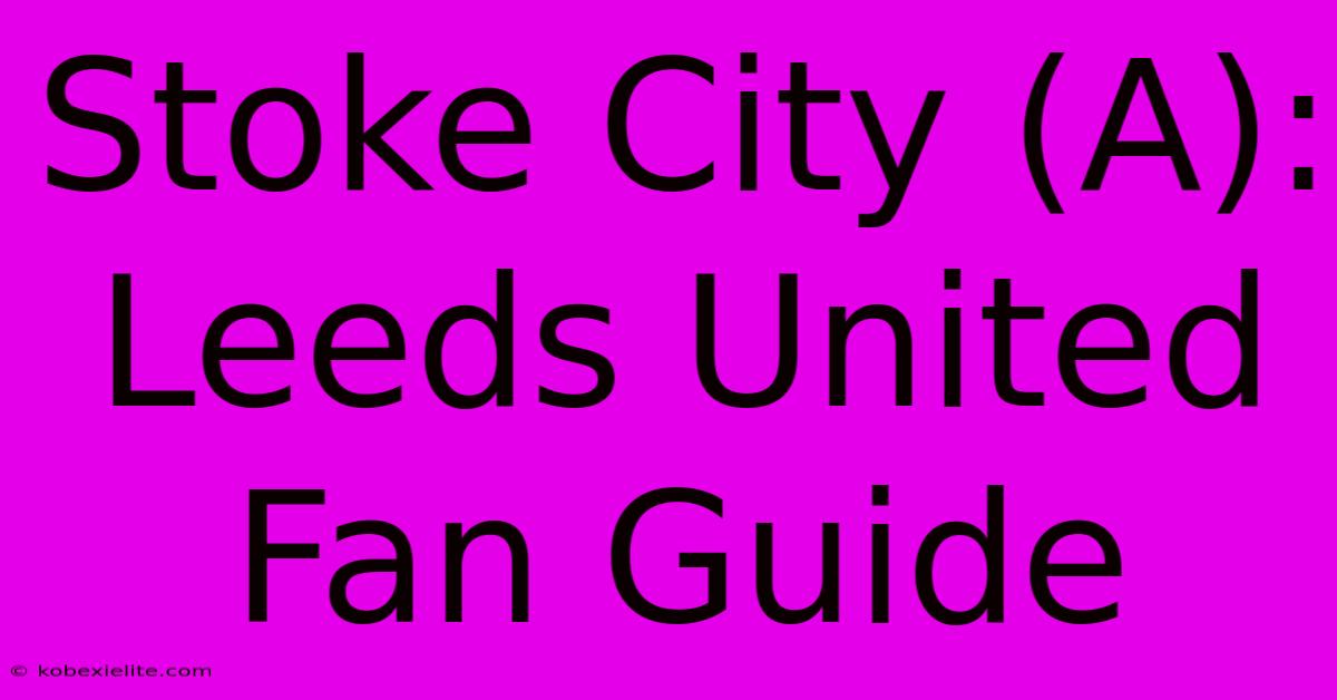 Stoke City (A): Leeds United Fan Guide