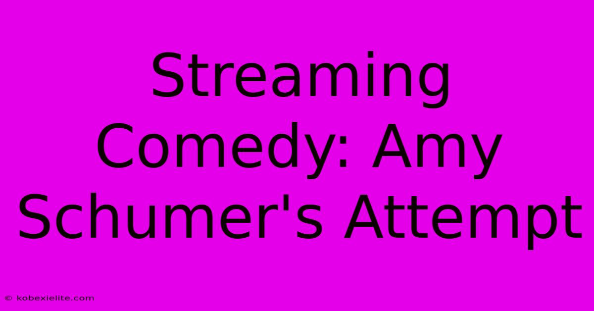 Streaming Comedy: Amy Schumer's Attempt