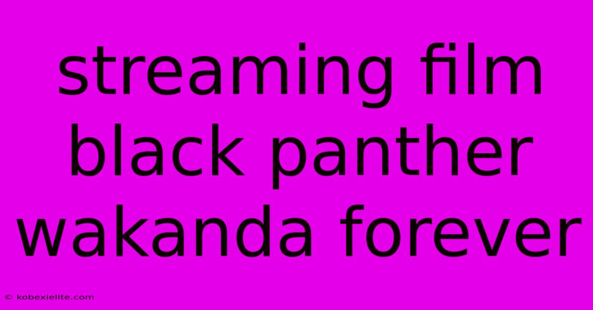 Streaming Film Black Panther Wakanda Forever