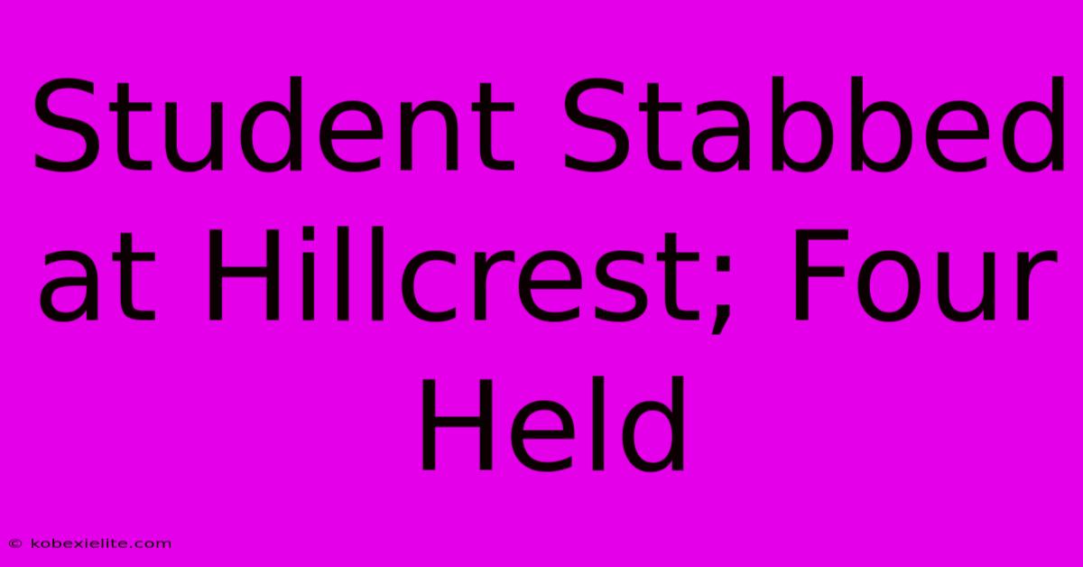 Student Stabbed At Hillcrest; Four Held