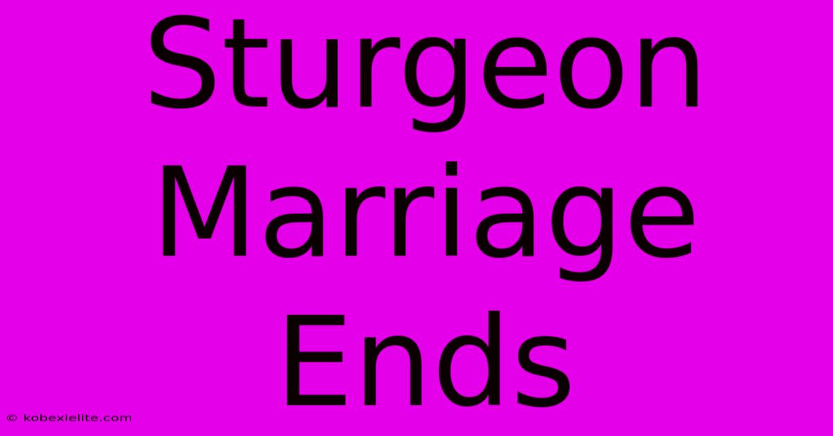 Sturgeon Marriage Ends