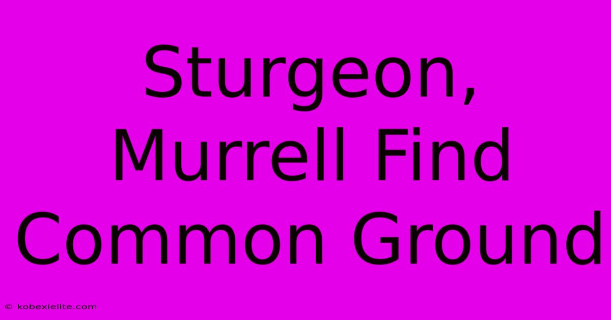 Sturgeon, Murrell Find Common Ground