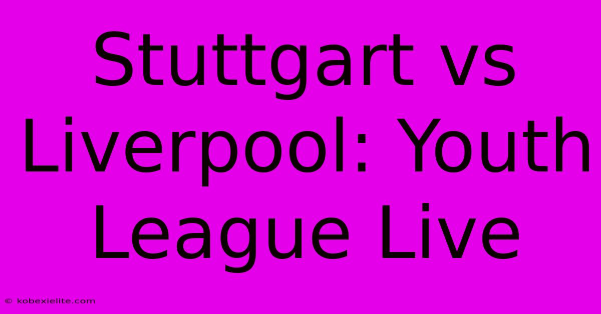 Stuttgart Vs Liverpool: Youth League Live