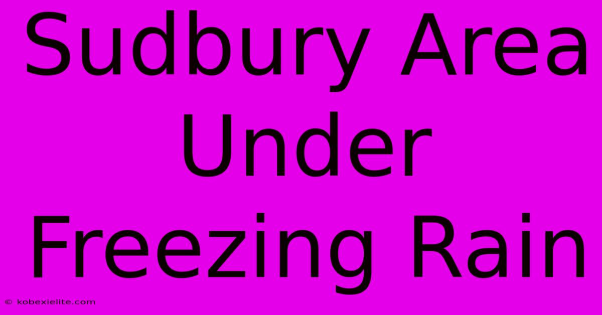 Sudbury Area Under Freezing Rain