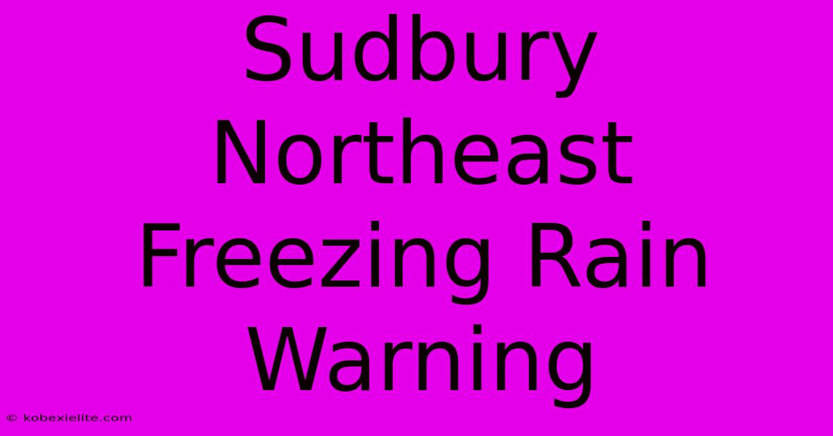 Sudbury Northeast Freezing Rain Warning