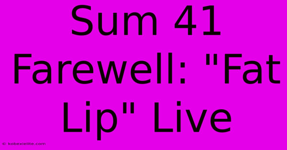 Sum 41 Farewell: 